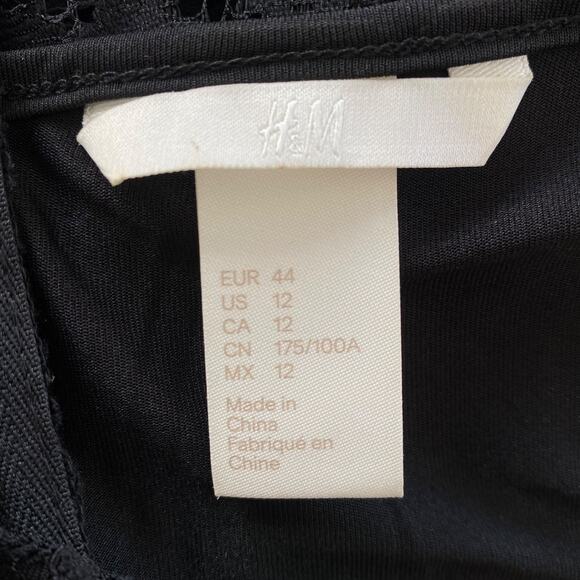 H&M Black Lace Retro Style Dress SIze 12 - Picture 5 of 5
